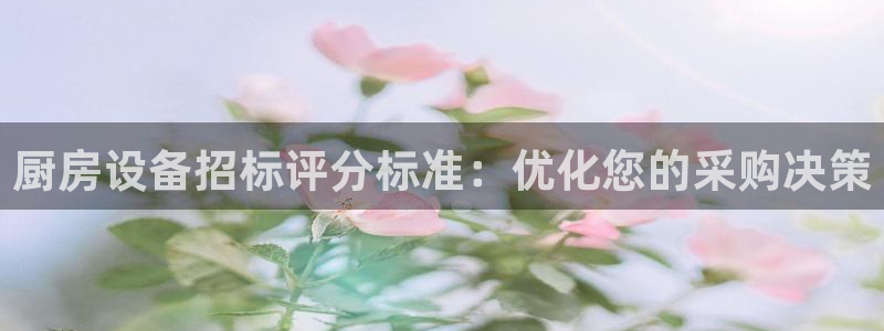 凯时尊龙官网网址：厨房设备招标评分标准：